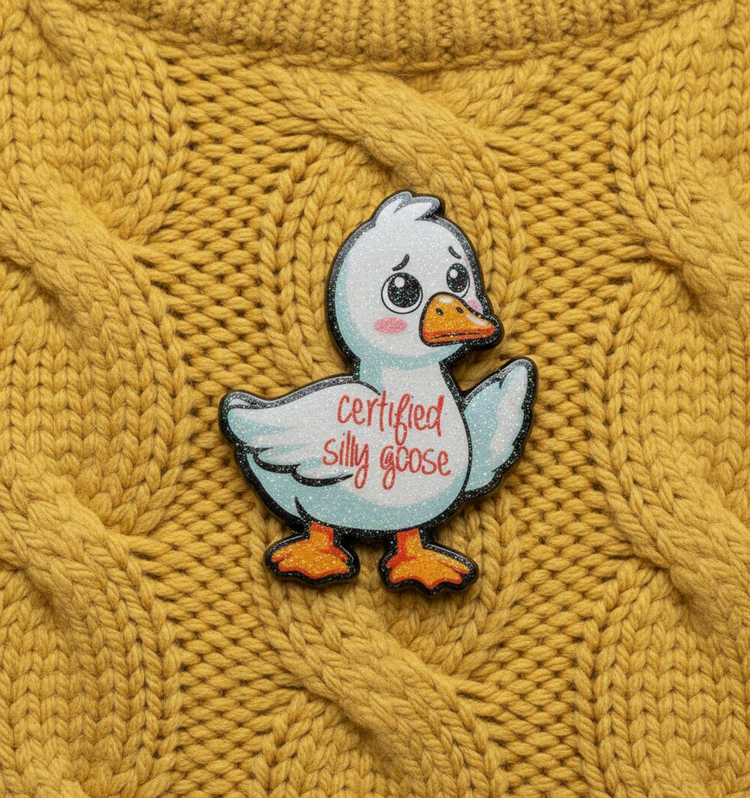 Silly goose personalised enamel pin