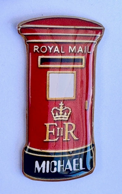 Personalised return to sender Elvis gift. Unique enamel pin badge