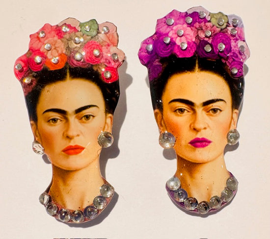 Frida Kahlo Brooch, handmade portrait Frida brooch/Mexican art inspired, unique, made from recycled tin cans