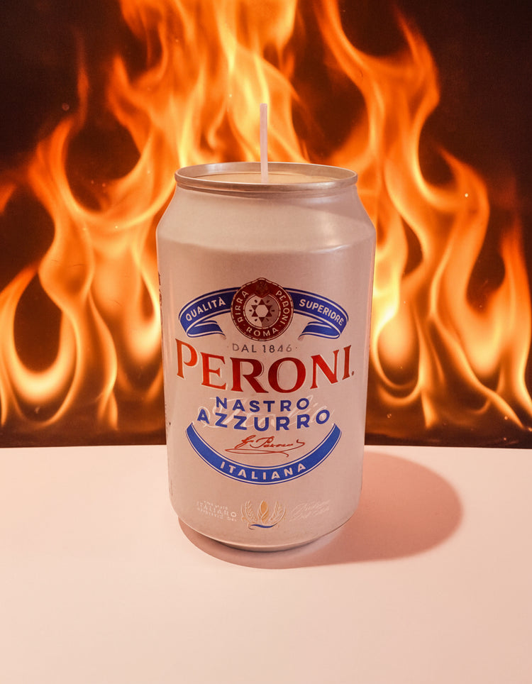 Peroni tin can candle