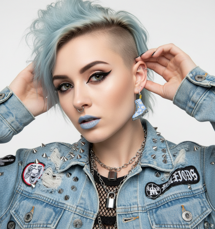 Dr Martens daisy blue earrings
