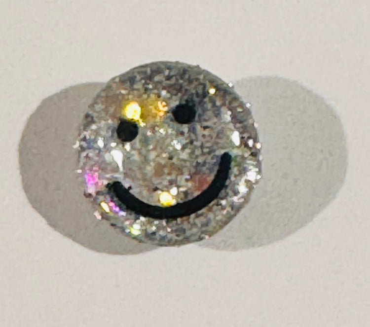 a bit of sparkle mini enamel pin in silver