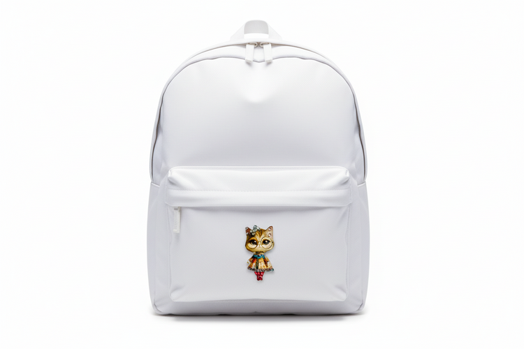 Cute cat pin or magnet – Diamante pin.