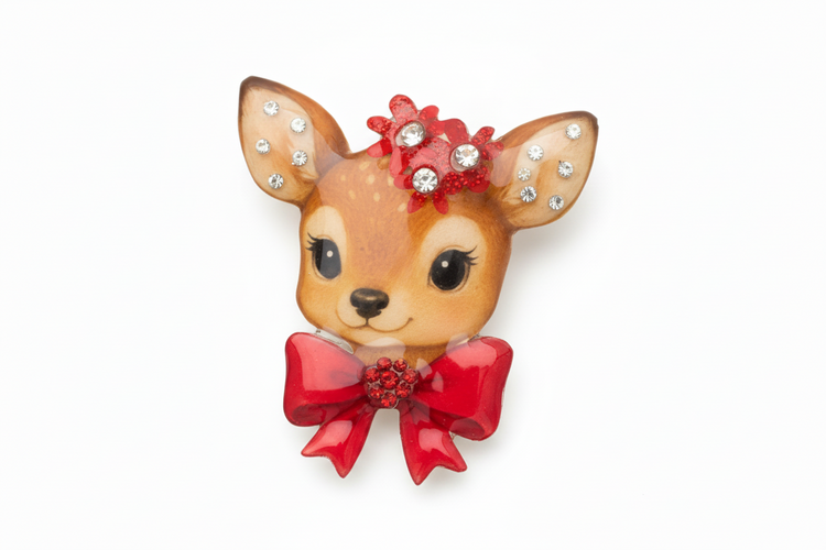 cute deer handmade brooch rhinestones
