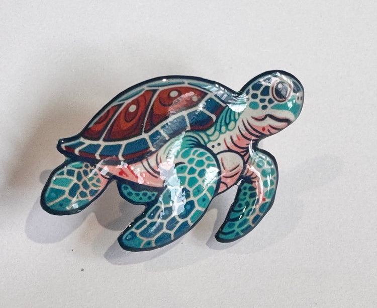 Turtle Enamel Pin - Good luck travel turtle - Safe travel gift - Travel turtle gift - Good luck pin