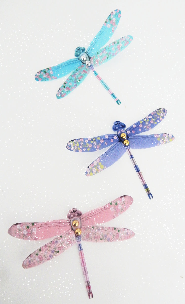 Luxury, pastel,handmade 3D Removable Dragonflies. Bedroom, Mirror, windows,flower pots,tiles. Home Accessories. Beautiful Dragonflies