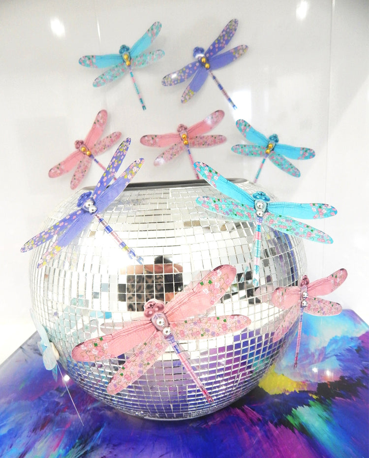 Luxury Pastel Floral 3D Removable Dragonflies