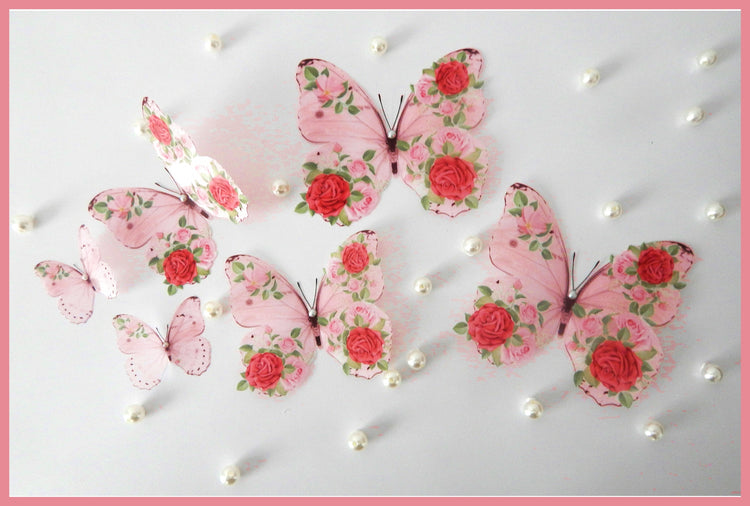 shabby chic pnk butterflies