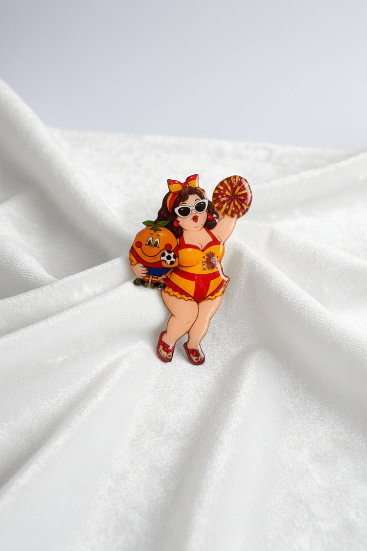 Spanish bathing Belle pin. Spain World cup