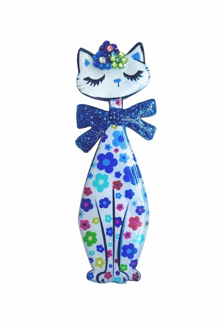 tall retro cat brooch