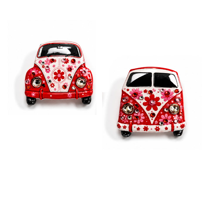 VW Beetle and Camper van car enamel pin handmade