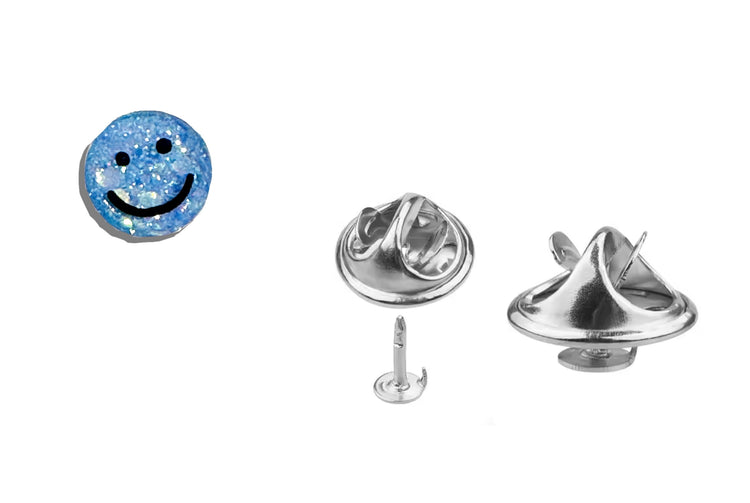 a bit of calm mini blue sparkle pin - inspirational pin