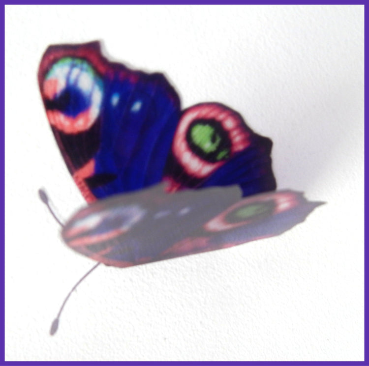 Altered images. Peacock butterflies . Handcrafted