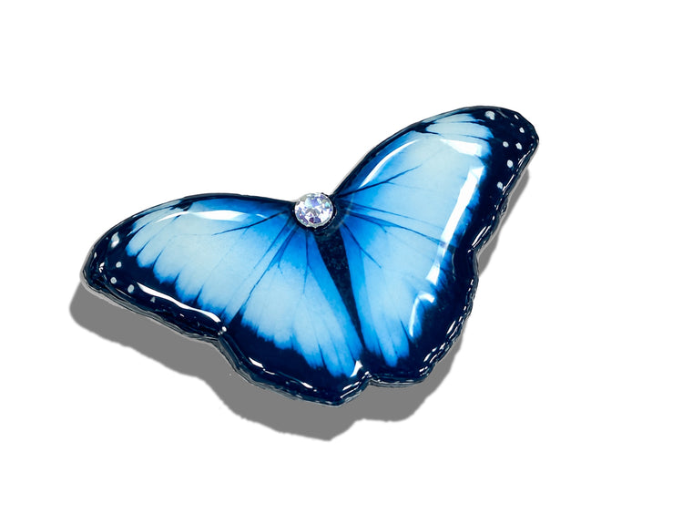 blue butterfly stud