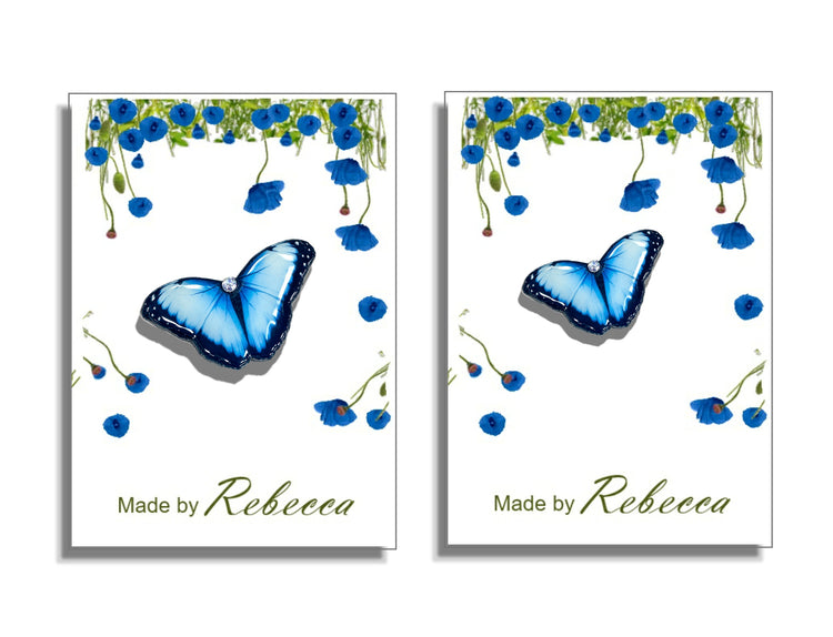 blue butterfly pin handmade