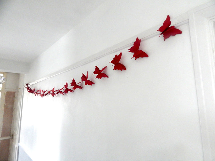 Butterfly garland, Multi-coloured birthday paper garland,decor