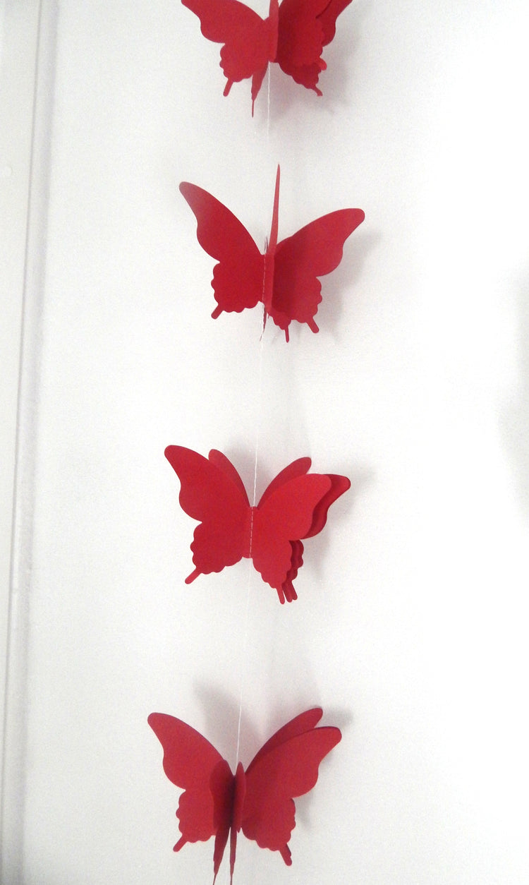 Butterfly garland, Multi-coloured birthday paper garland,decor