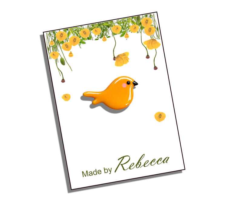 canary yellow enamel pin