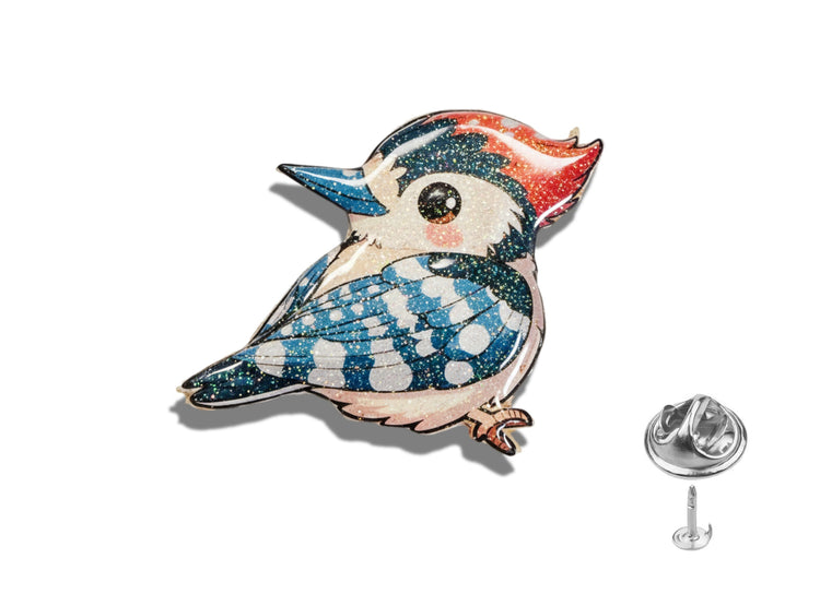 chunky woodpecker pin