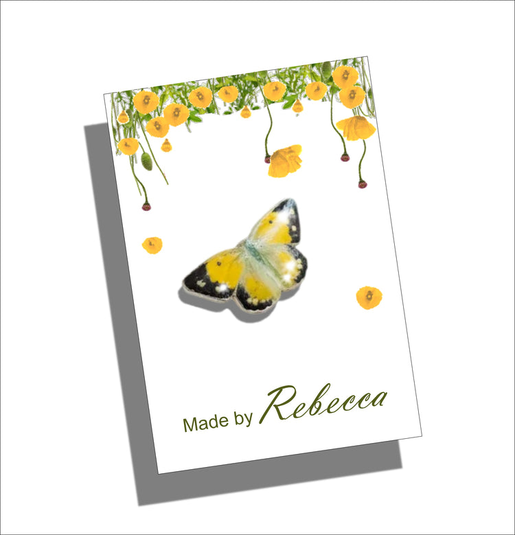 Clouded Yellow Butterfly enamel Pin.