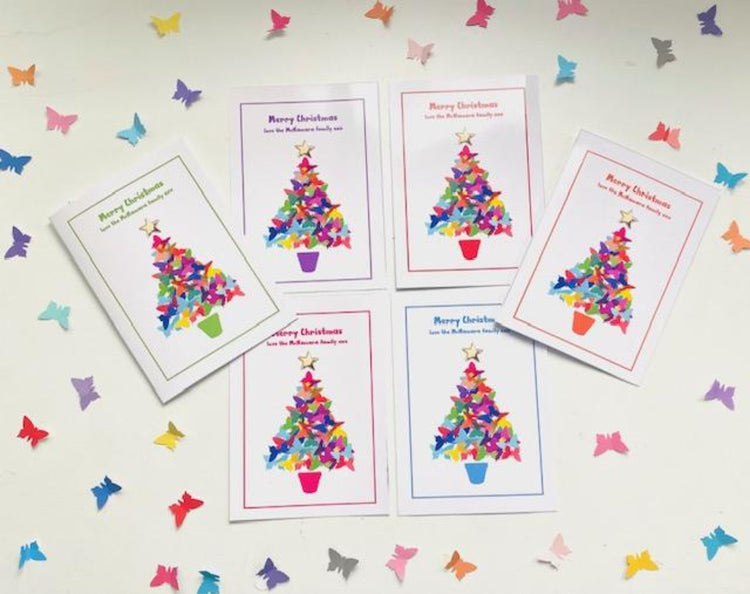 Family Customised christmas cards handmade