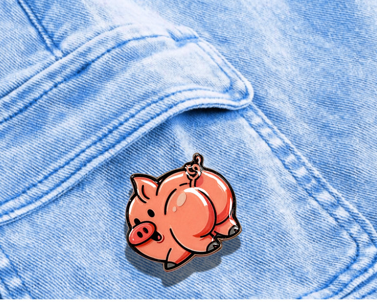 enamel pig pin