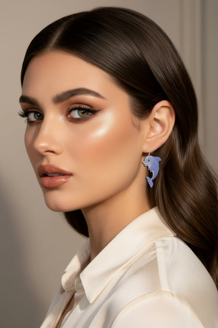 dolphin drop earrings