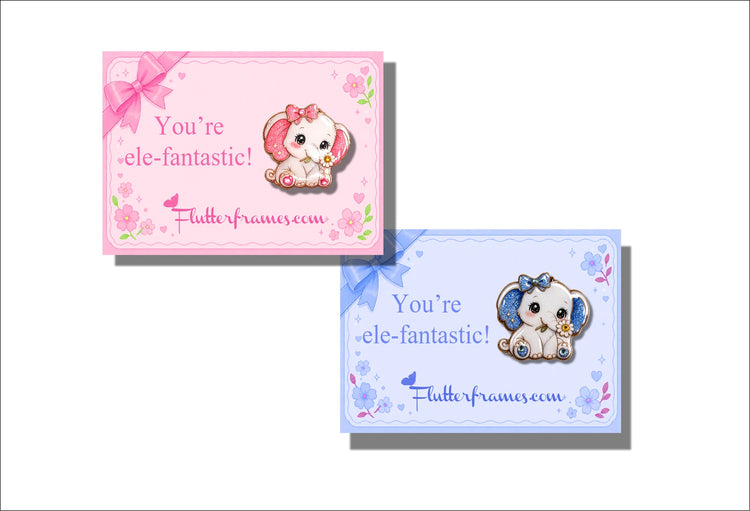 Cute pink or blue elephant enamel Pin or magnet.