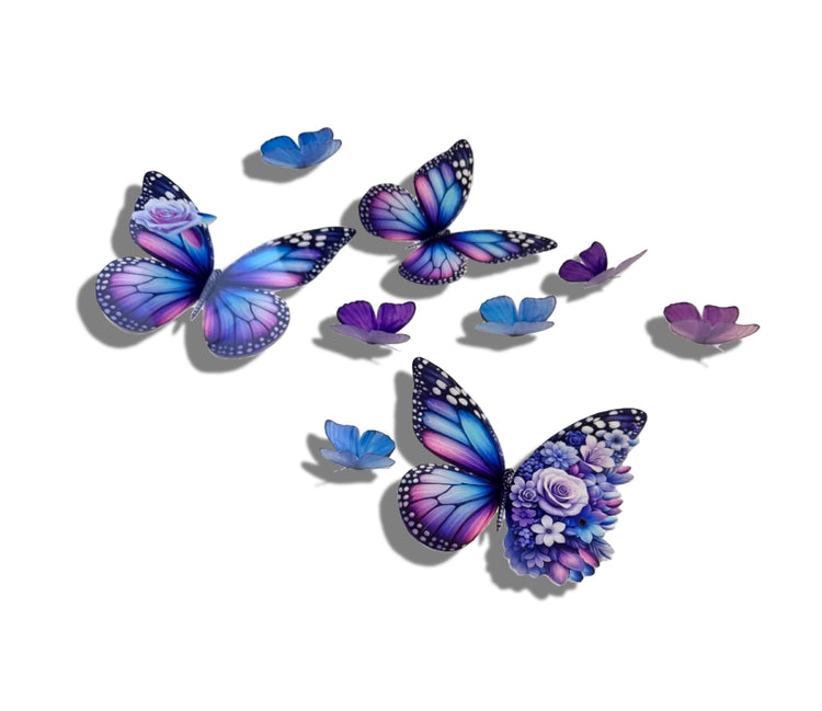 floral butterfly 3d wall sticker display