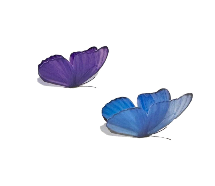 blue and purple floral butterfly 3d wall stickers