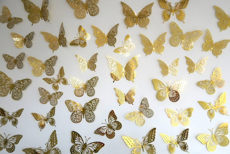 Gold metallic butterflies