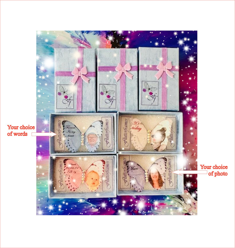 photo personalised resin butterfly hairclip