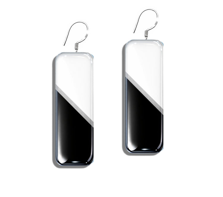 black and white modern earrings