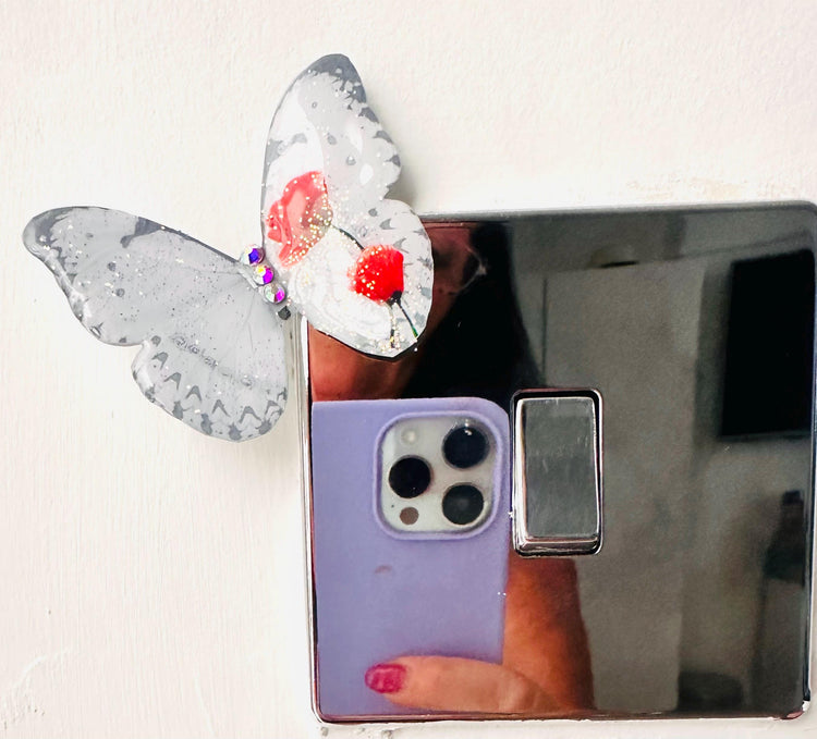 3d Poppy Butterfly Light Switch,glossy, glittery poppy butterflies.Light switch decoration. Poppies, 3d stickers.Unique kitchen decor