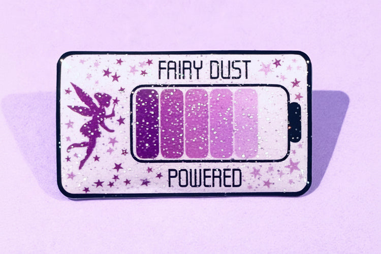 Fairy Dust Powered pins, lilac,Princesses queens. gay pride