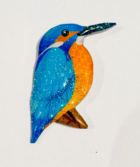 Kingfisher Bird Pin Badge.