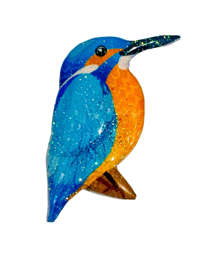 Kingfisher Bird Pin Badge.