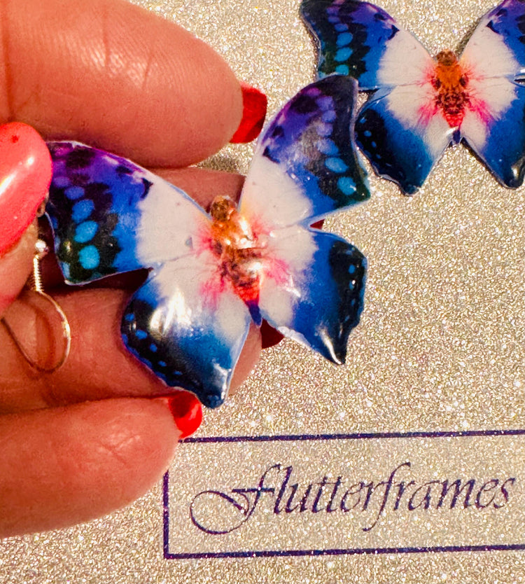 Gift the Beauty of Nature, Blue Butterfly Dangle Earrings.Unique earrings