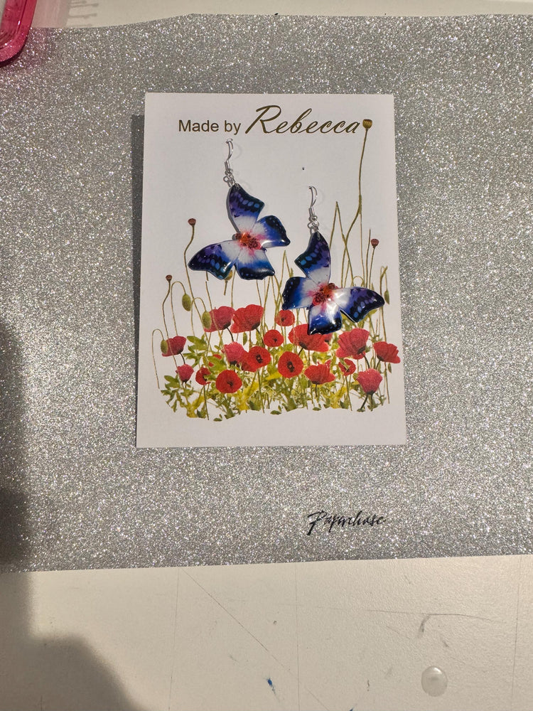 Blue Butterfly Dangle Earrings.Unique earrings