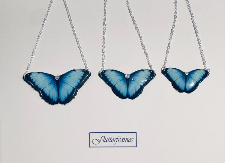 Blue Morpho Butterfly necklace,Beautiful Blue Morpho Butterfly chain,Perfect Gift, Elegant Women's Jewellery. Butterfly collection