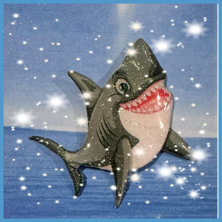 shark recycled handmade pins