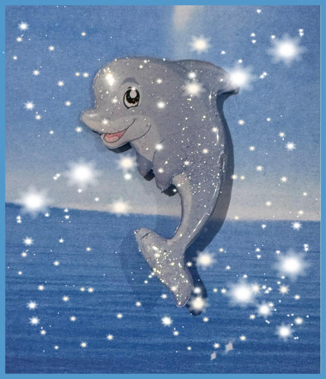 Dolphin recycled handmade pin