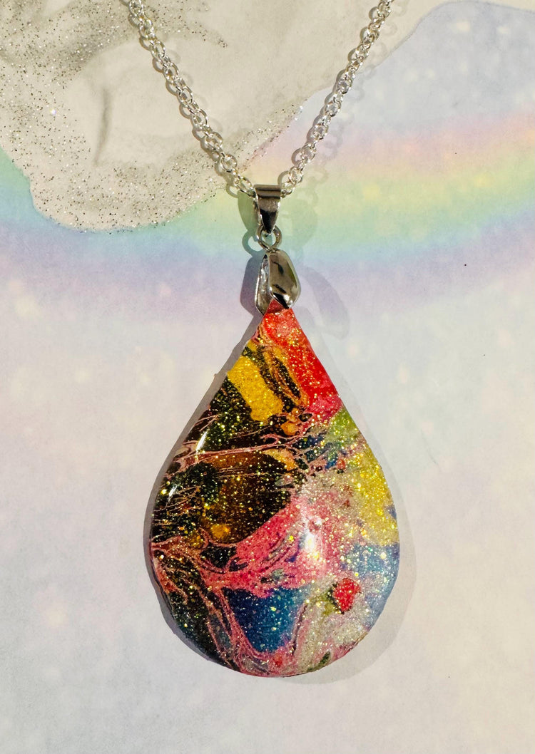 handmade oval pendant. Upcycled tin can,Artistic Jewelry