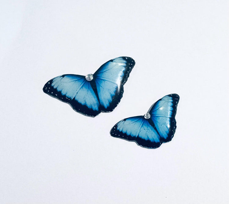 Blue Morpho Butterfly Enamel Pin,Blue Morpho butterfly brooch/lapel.Nature-Inspired Jewellery. Recycled from tin cans. Butterfly collection