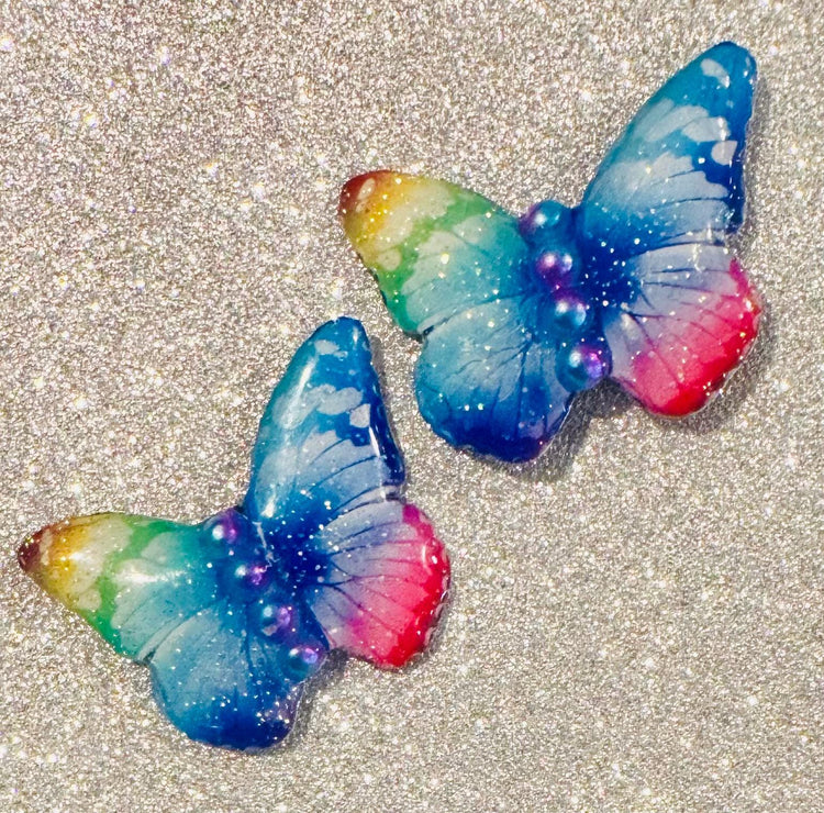 Beautiful butterfly studs from soda cans