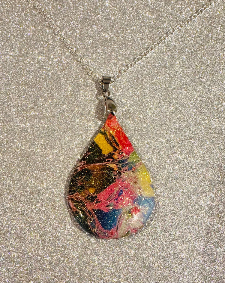 Colour pop necklace. Upcycled tin can,Artistic Jewelry,Women's Necklace.One Of A Kind Necklace