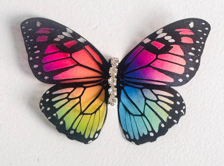 Gay pride pretty rainbow diamante butterfly party decor
