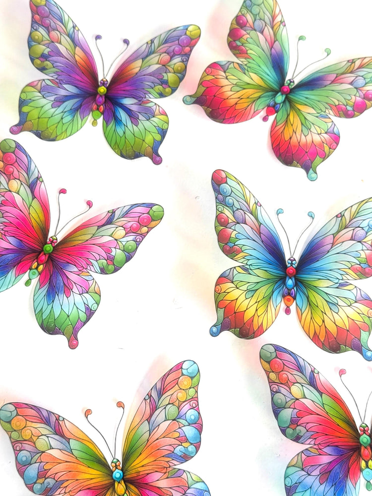 Stained glass butterfly decor. Butterfly stickers. 3d Sun catchers. Unique decor, window decorations,glass look butterflies