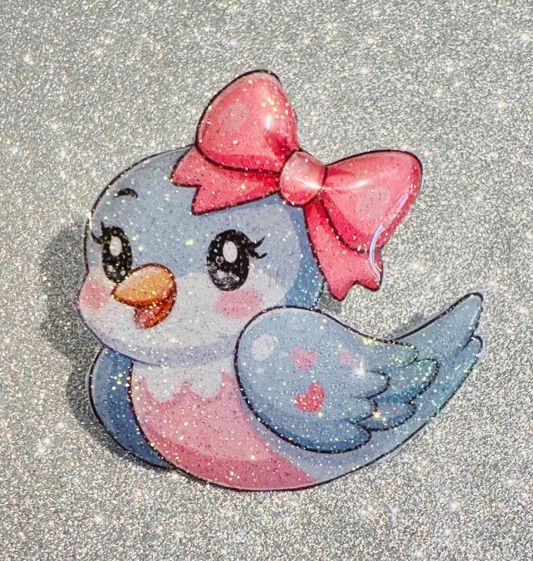 cute pigeon handmade pin
