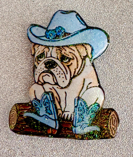 Grumpy dog enamel pin or magnet line dancing